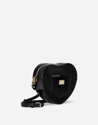 Håndtaske Dolce & Gabbana Dolce & Gabbana Dg Girlie Heart Patent Leather Shoulder Bag Sort | EB0248A147180999, 2