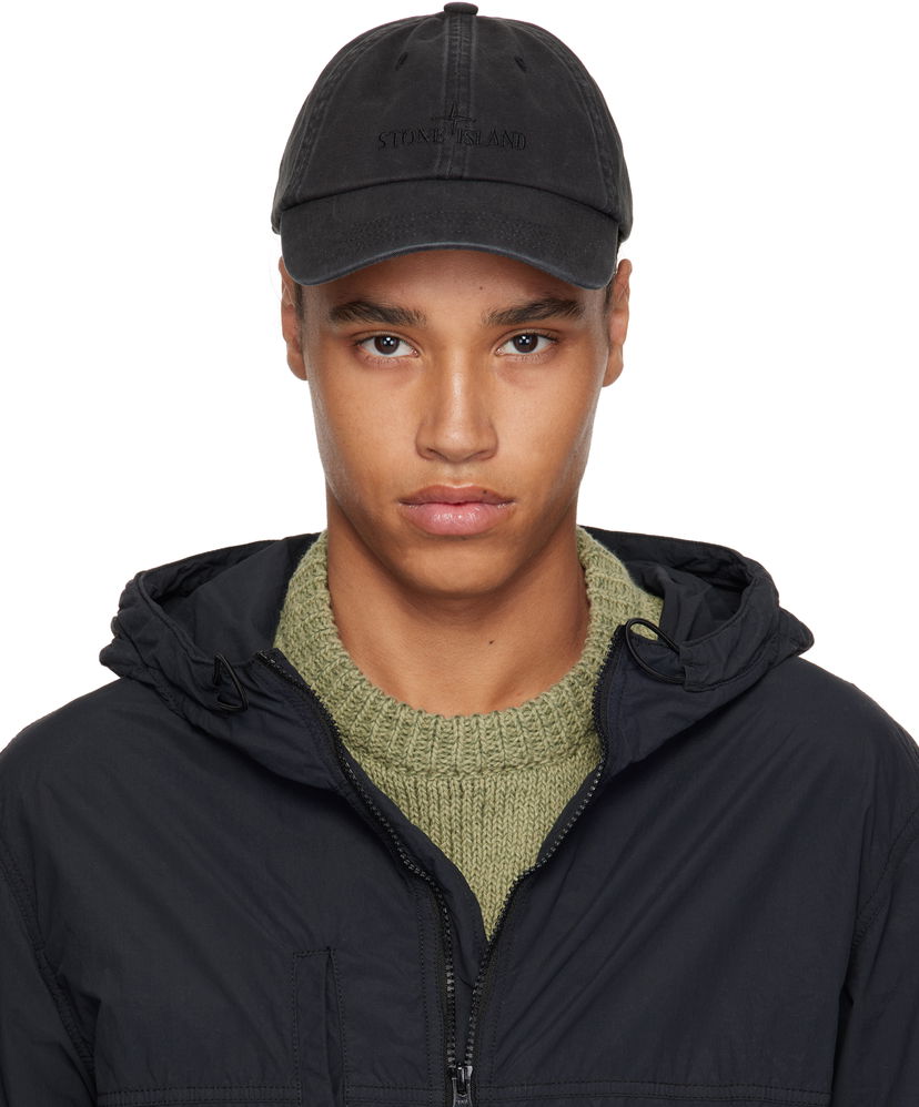 Kasket Stone Island Stone Island Brushed Cotton Gabardine Cap Sort | K1S15 9100002 S0106