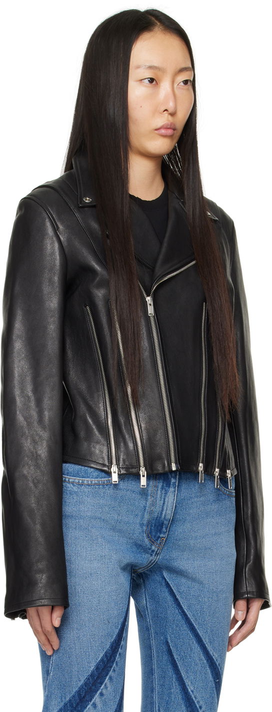 Jakke Dion Lee Cropped Leather Biker Jacket Sort | C4048P23, 1