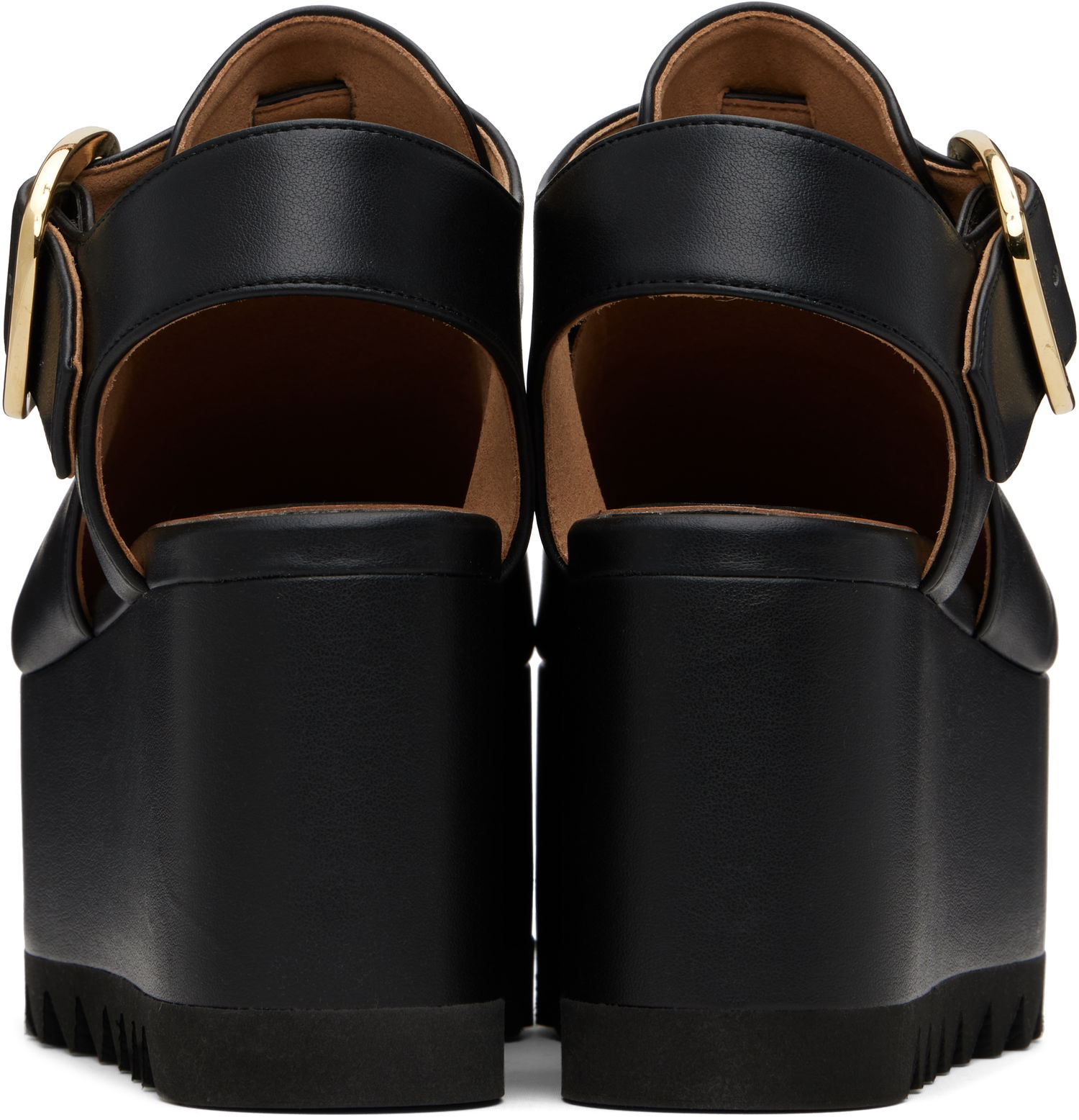 Sneakers og sko Stella McCartney Stella McCartney Elyse Closed-Toe T-Bar Platform Sandals Sort | 810555APADE0, 1