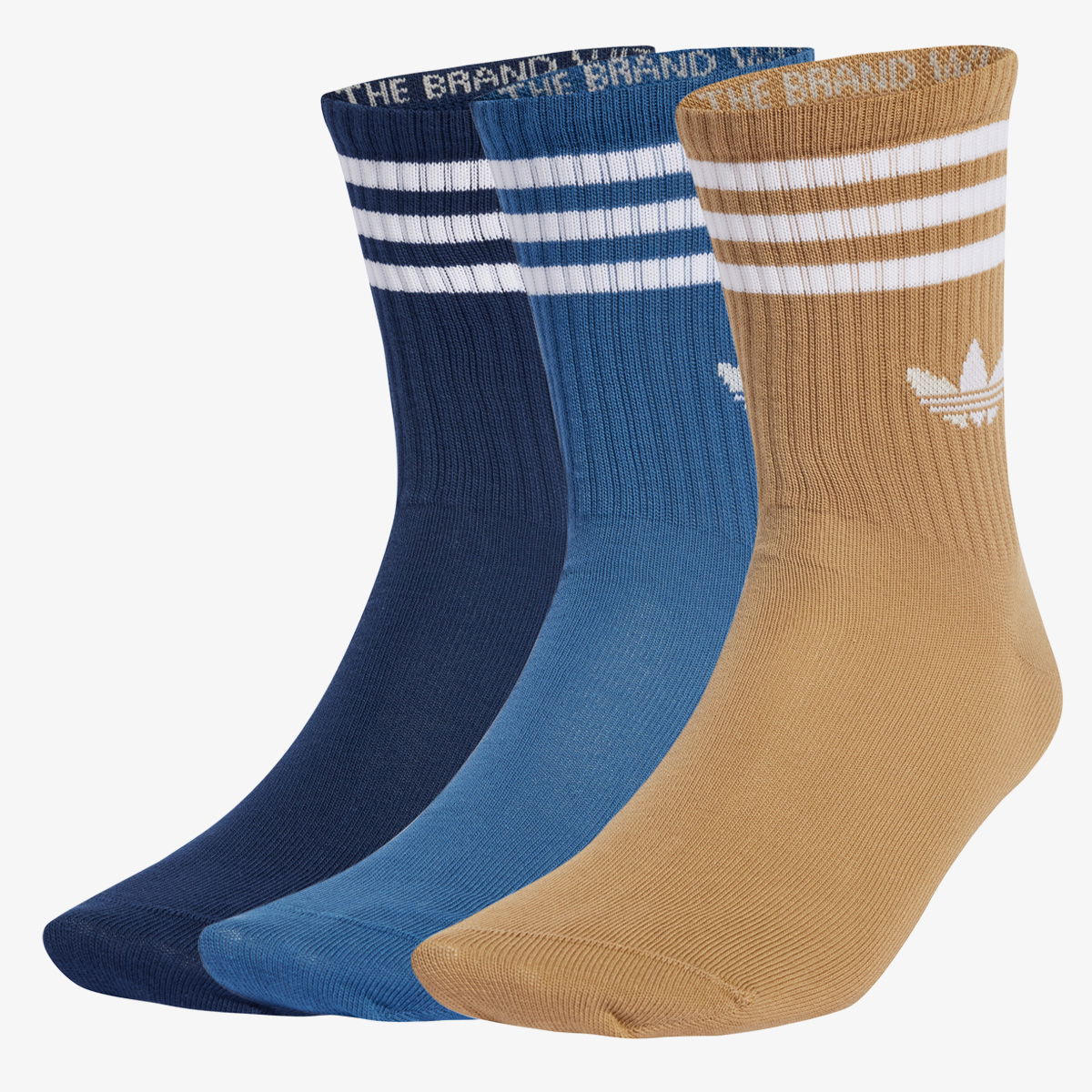 Sokker adidas Performance 3-Stripes Crew Socks - 3 Pairs Brun | JZ4941, 1