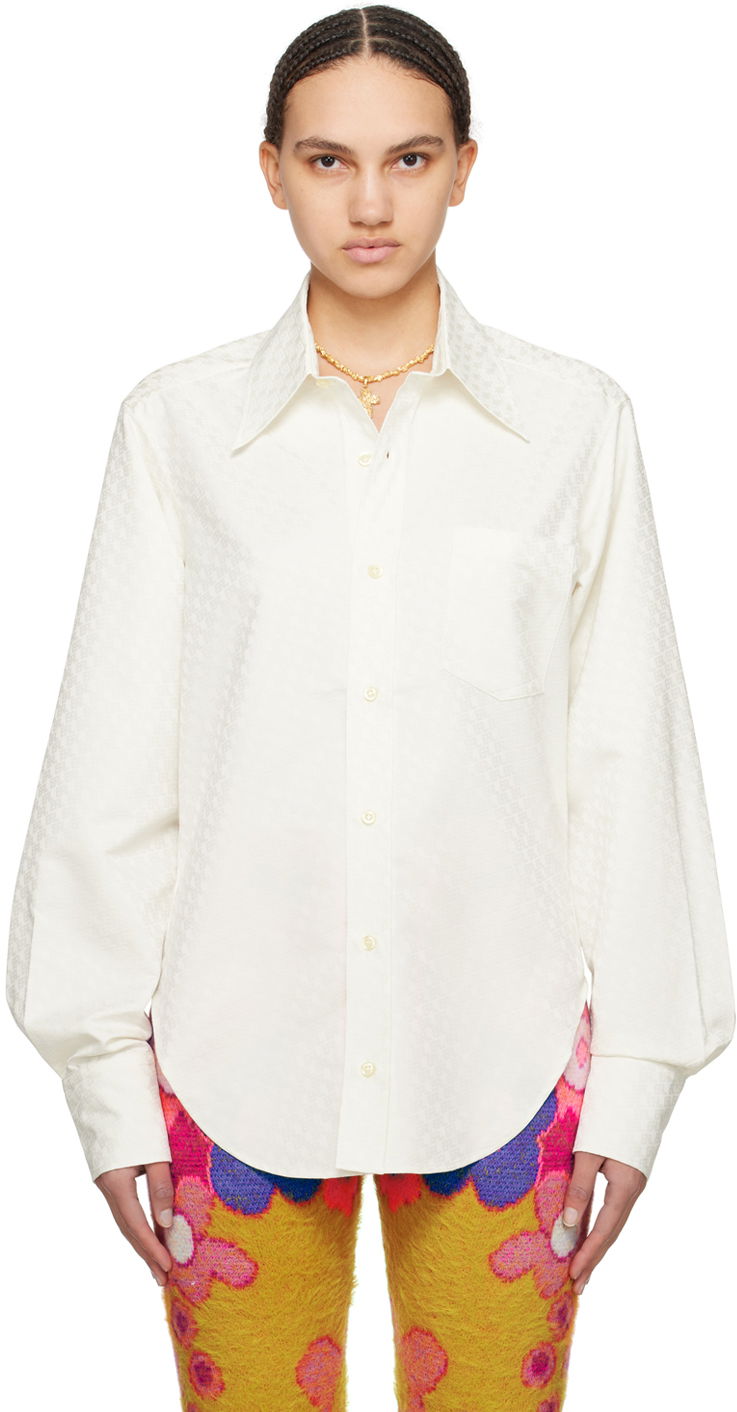 Skjorte ERL White Button-Up Shirt Hvid | ERL08B002, 0