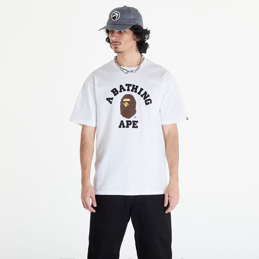 T-shirt BAPE College Tee Hvid | 001TEK301001M WHT