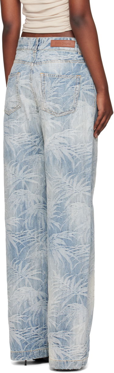 Jeans Palm Angels Palm Angels Palms Jacquard Loose Jeans Blå | PWYB041S25DEN0024440, 2