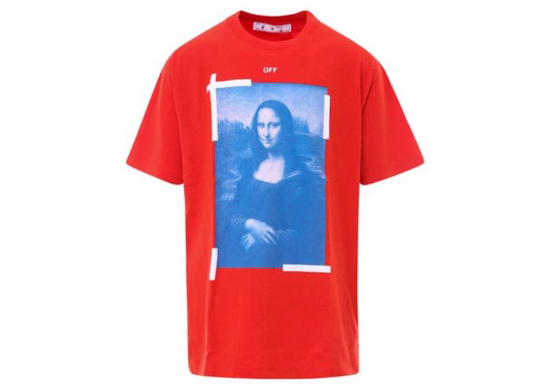 T-shirt Off-White Mona Lisa Oversized T-Shirt Rød | OMAA038R21JER0012501
