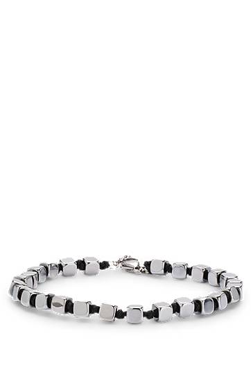 Armbånd BOSS Men's Steel Cube Cuff Bracelet Metalisk | 50544514, 0