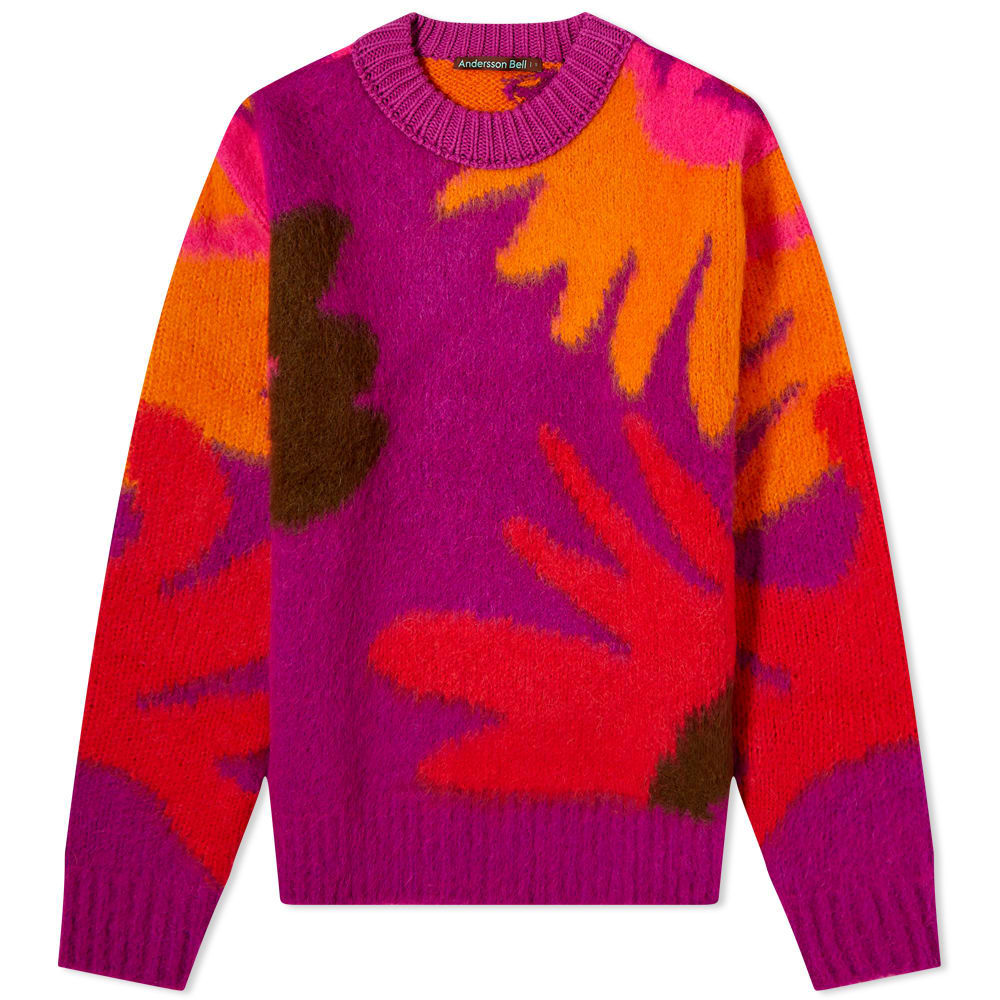 Sweater Andersson Bell Flower Intarsia Crew Neck Knit Lilla | ATB790U-PPL, 0