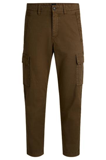 Cargo bukser BOSS Stretch Cotton Twill Cargo Trousers Brun | 50530599