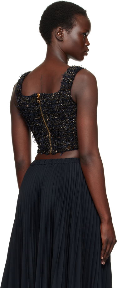 Nederdel Balmain Balmain Tweed Knit Crop Tank Top Sort | EF1AB053KB19, 2