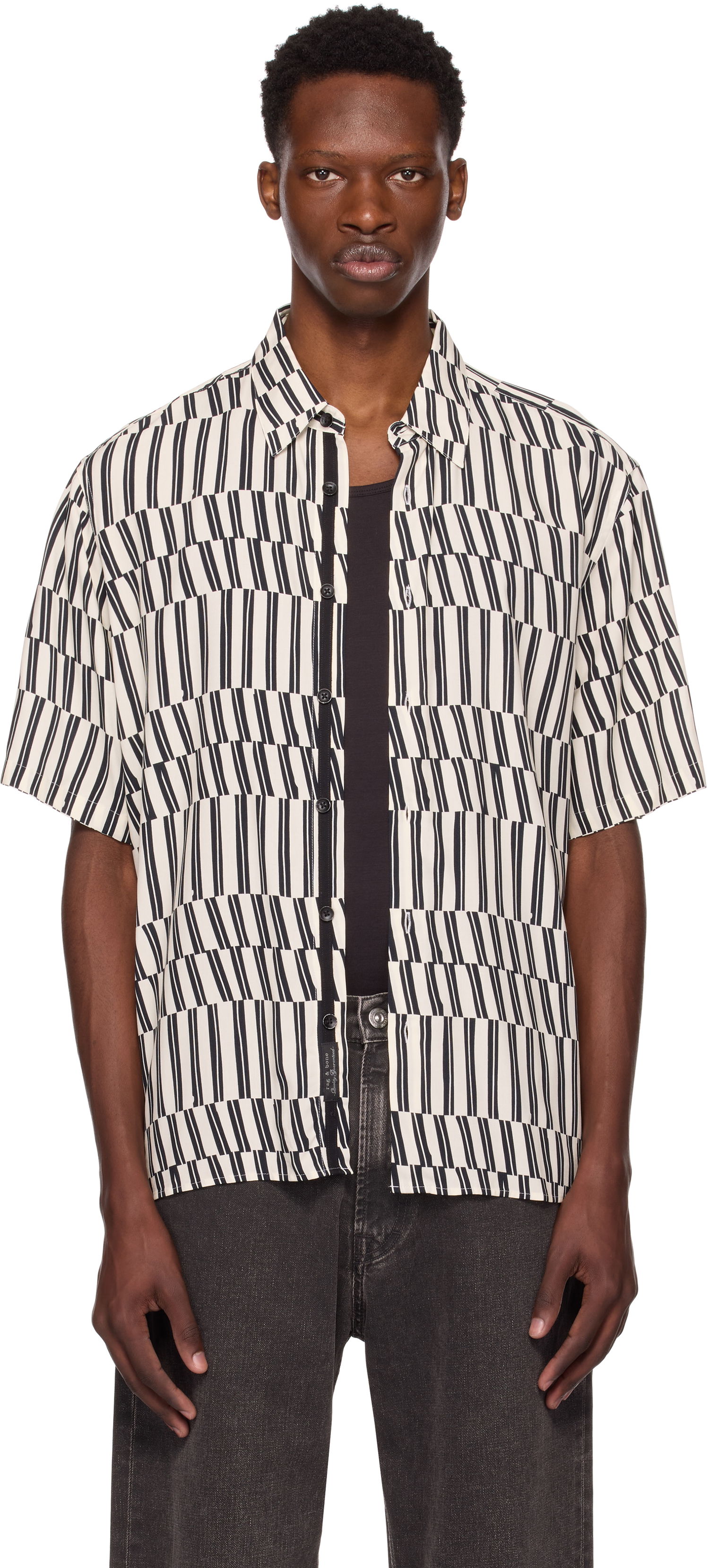 Skjorte rag & bone Rag & Bone Dalton Printed Short Sleeve Shirt Flerfarvet | MBW25PA026LVML, 0
