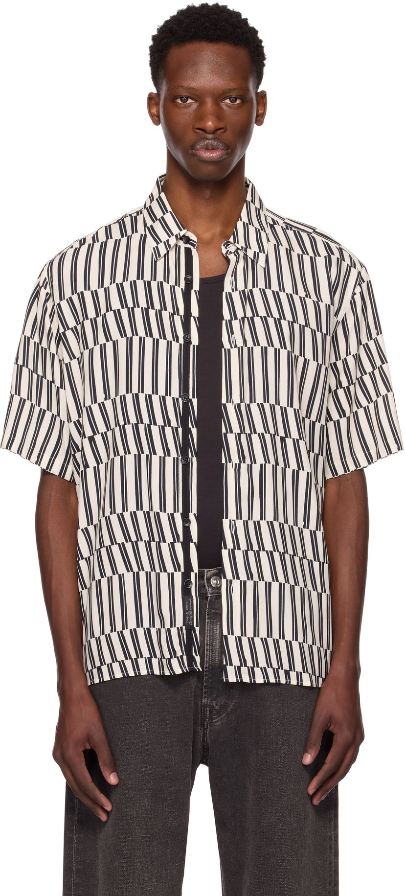 Skjorte rag & bone Rag & Bone Dalton Printed Short Sleeve Shirt Flerfarvet | MBW25PA026LVML