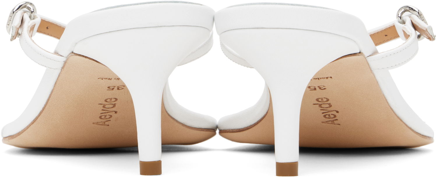 Tilbehør Aeyde Aeyde Leigh Leather Toe-Post Heeled Sandals Hvid | A11-HS-GAIS55TB162-SS25-1020-007, 1