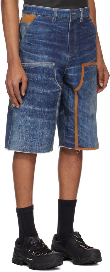 Shorts Andersson Bell Andersson Bell Trompe L'oeil Double-Knee Denim Shorts Blå | apa786u, 4