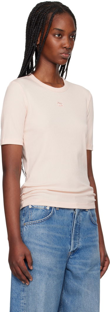 T-shirt MAISON KITSUNÉ Maison Kitsuné Baby Fox Ribbed Fitted T-Shirt Mørkeblå | OW00124KJ0134, 4
