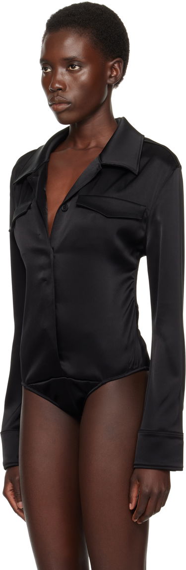 Skjorte Courrèges Courrèges Satin Shirt Sort | 225CBD123TA0007, 3