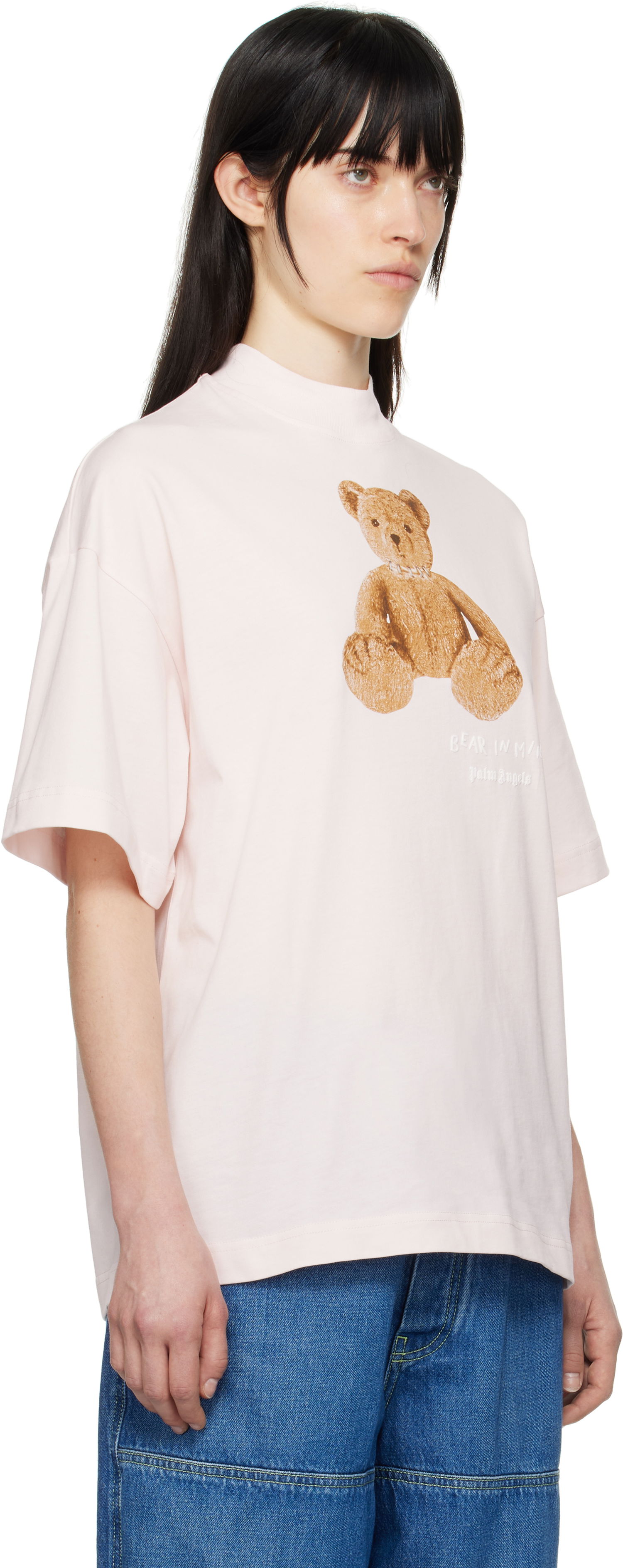 T-shirt Palm Angels Palm Angels 'Bear in Mind' Loose T-Shirt Lyserød | PWAA017S25JER0043C60, 1
