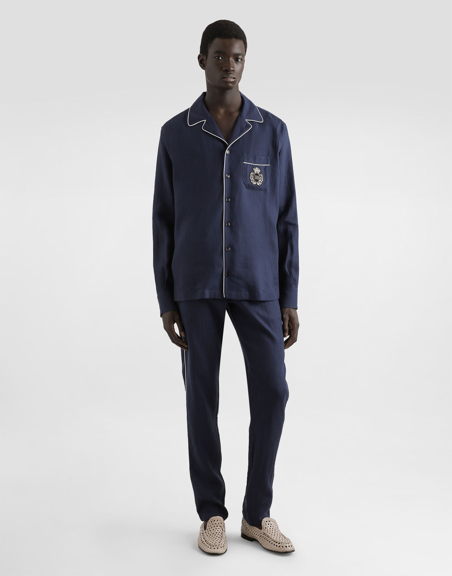 Pyjamas Dolce & Gabbana Dolce & Gabbana Linen Pajama Pants Mørkeblå | GVCRATFU4LGB0665, 1