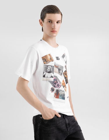 T-shirt Dolce & Gabbana Cotton T-Shirt With Postcard Print Hvid | G8PN9TG7O4RW0800, 3
