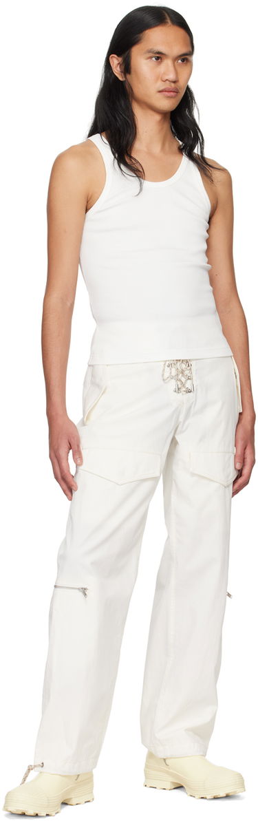 Tanktop Dion Lee Rivet Fitted Tank Top Hvid | C3169PS24, 3
