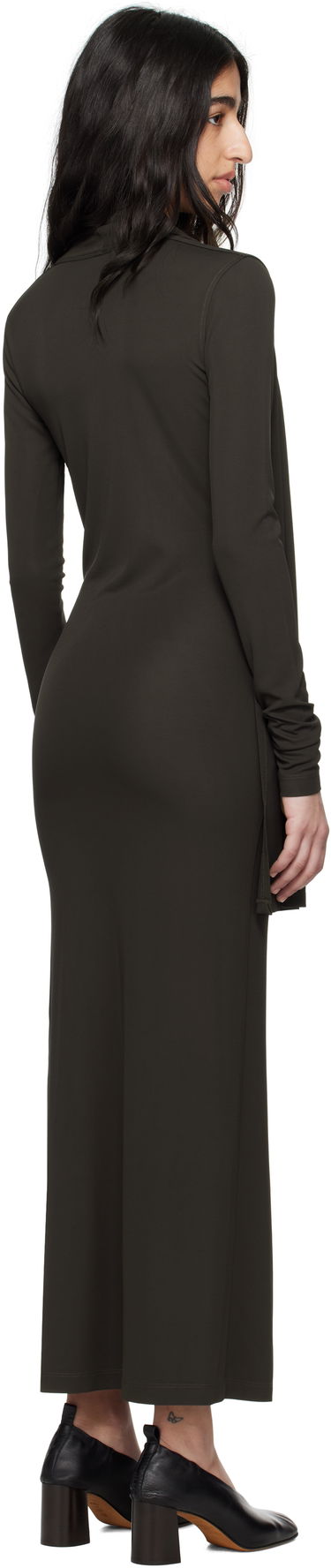 Kjole TOTEME TOTEME Overlapped Jersey Midi Dress Grøn | 252-WRD0172-FB0162, 2
