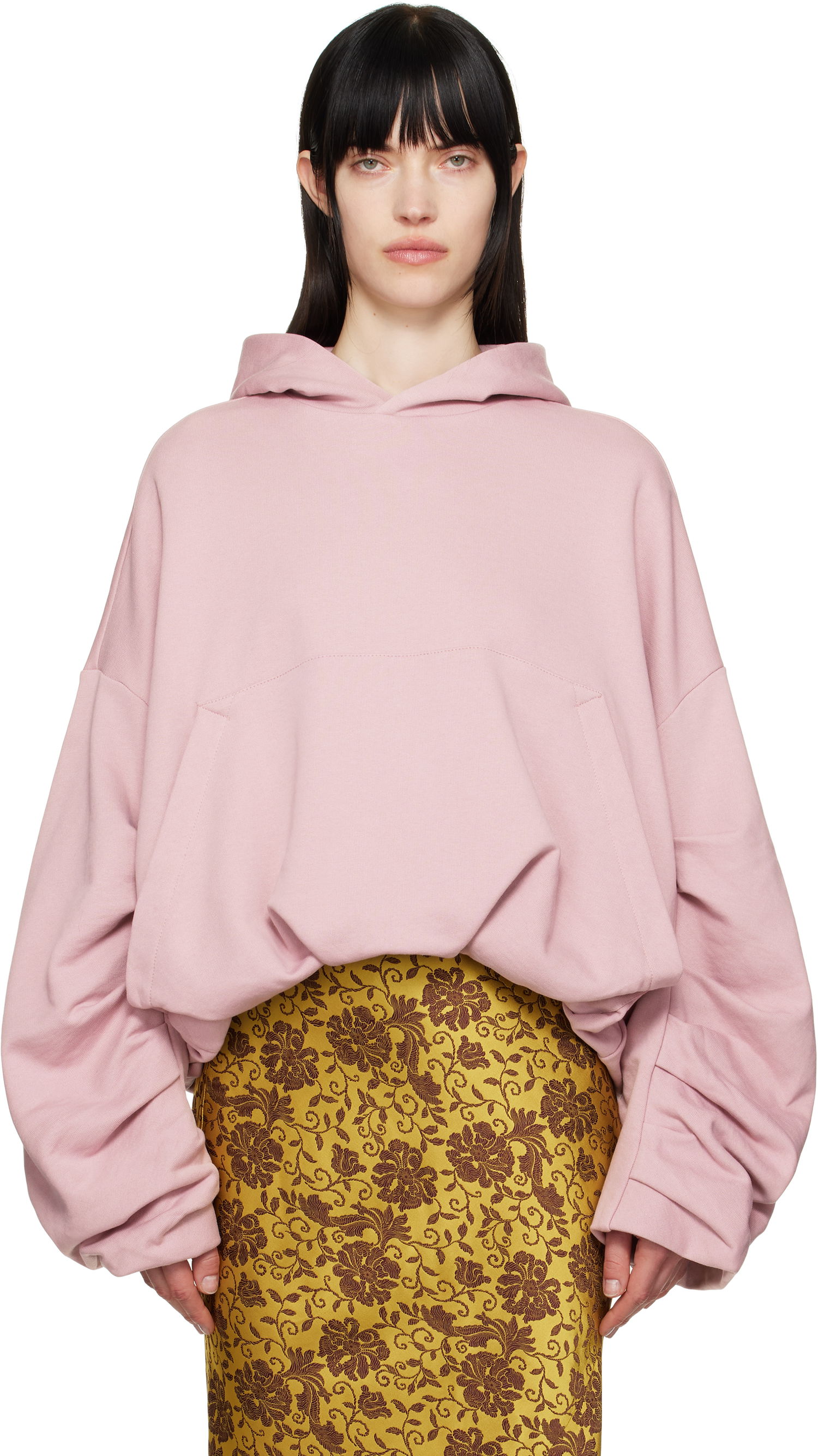 Sweatshirt Dries Van Noten Dries Van Noten Draped Hoodie Lyserød | 251-011106-1610, 0