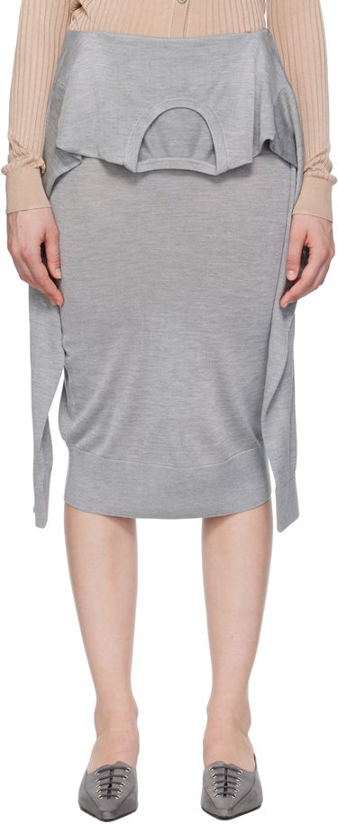 Nederdel Acne Studios Acne Studios Layered Midi Skirt Grå | AF0527-, 0