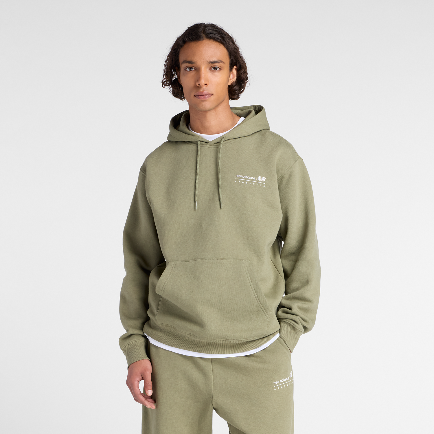 Sweatshirt New Balance Athletics Hoodie Grøn | NBMT53528DEK, 0