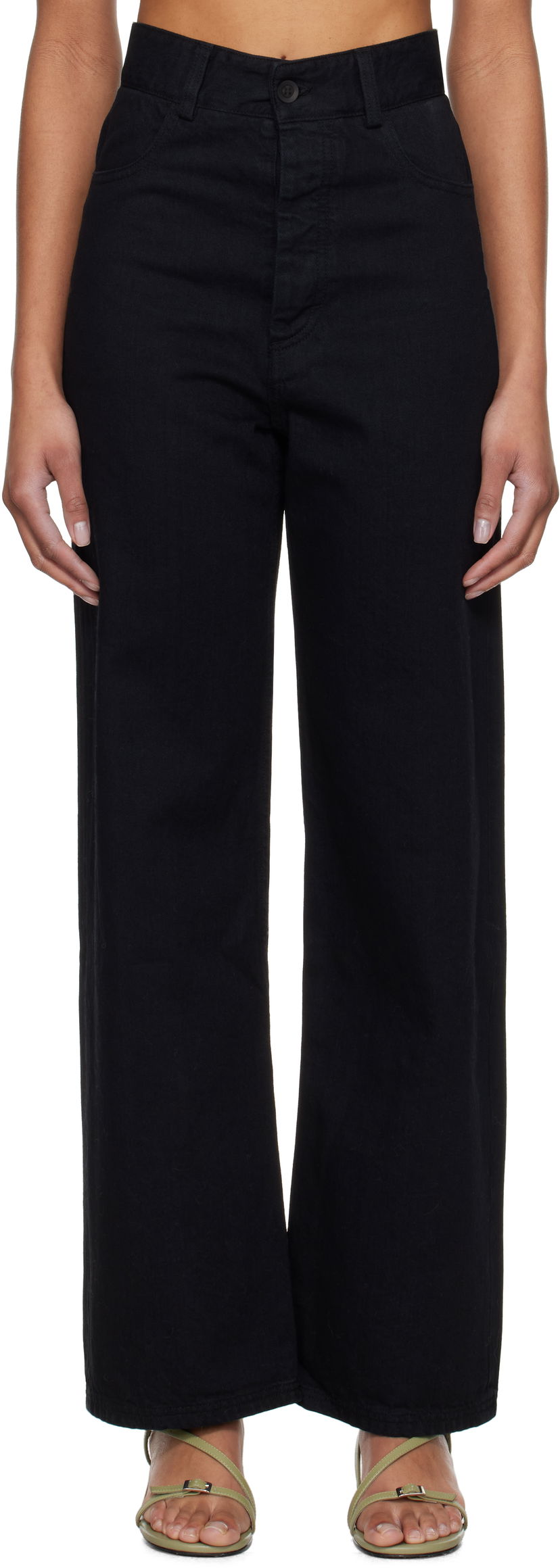Bukser Baserange Baserange Navalo Wide-Leg Jeans Sort | TRNA-DE-SP25