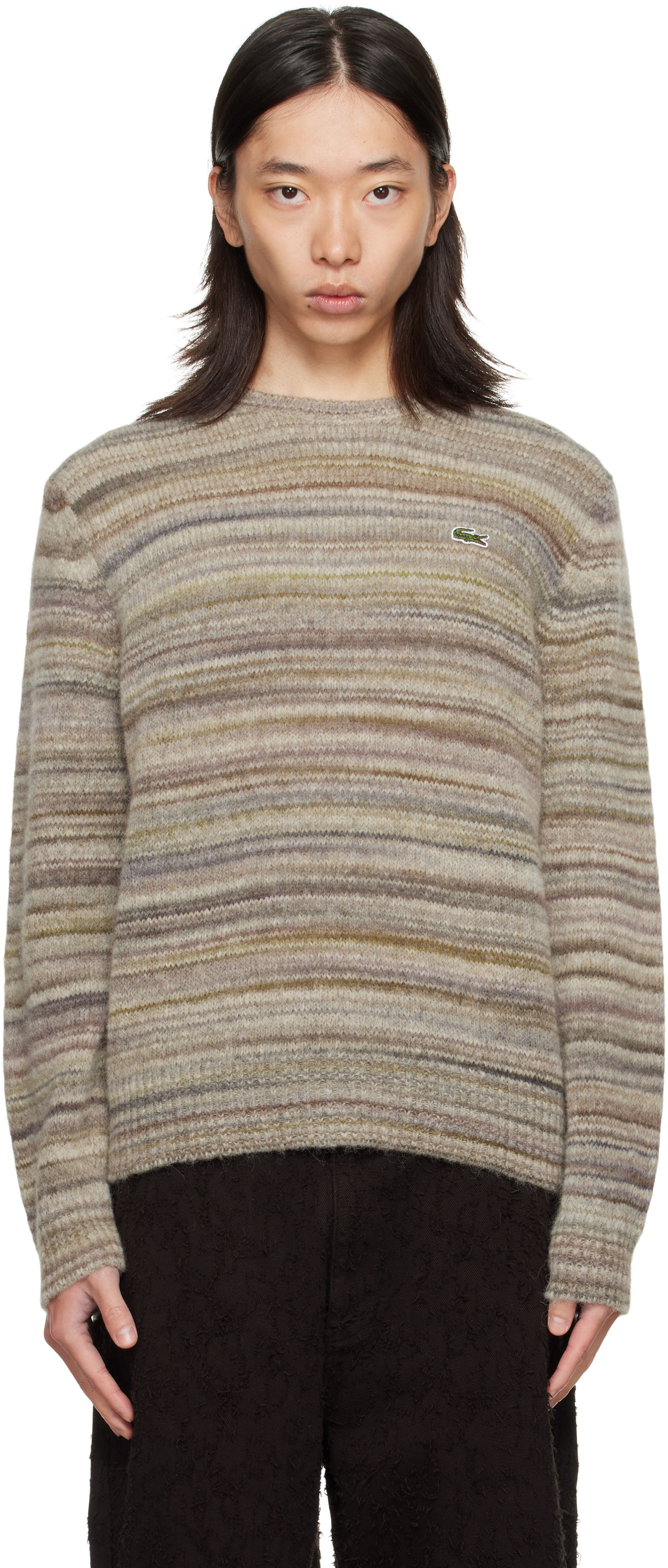 Sweater Lacoste Lacoste Knit Alpaca and Wool Blend Sweater Beige | AH5221_9IP, 0