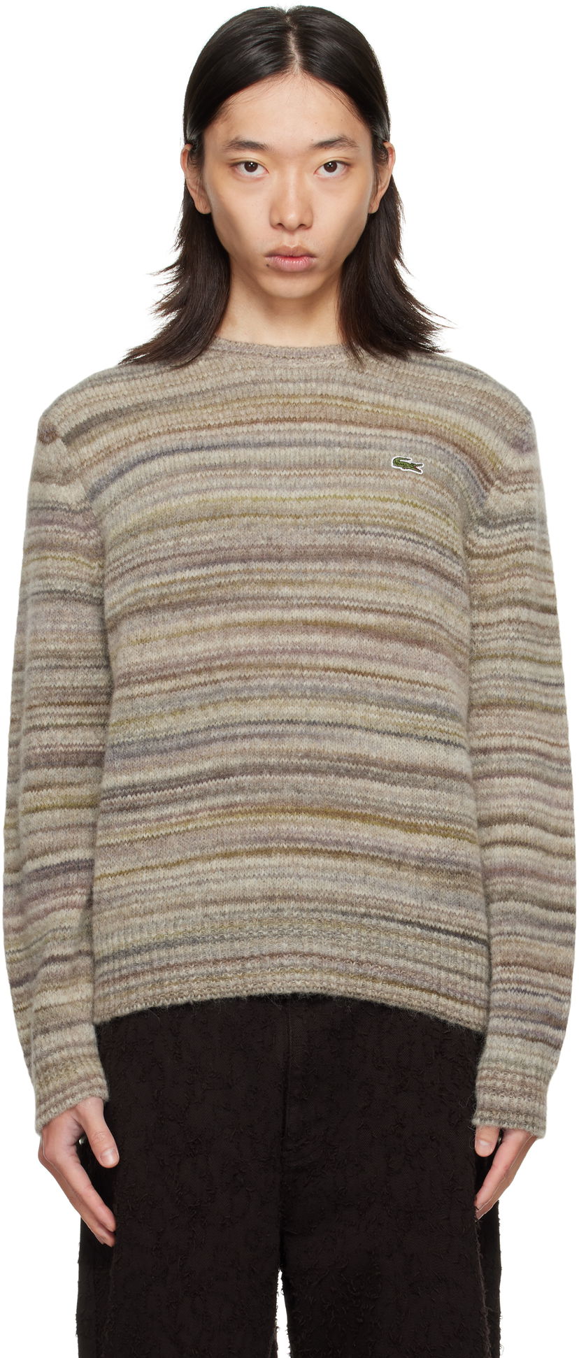 Sweater Lacoste Lacoste Knit Alpaca and Wool Blend Sweater Beige | AH5221_9IP