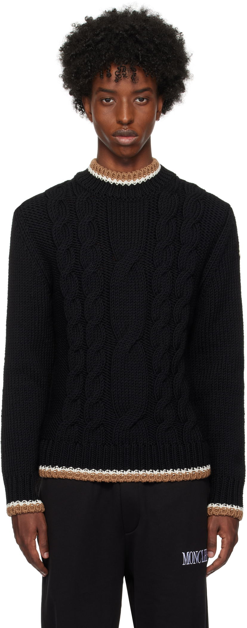 Sweater Moncler Wool Crewneck Sweater Sort | J20919C00021M1172