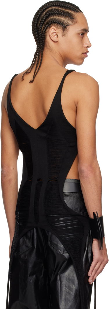 Tanktop Rick Owens Rick Owens Hollywood Cutout Bodysuit Tank Top Sort | RR01E5675 KGRIDM, 2