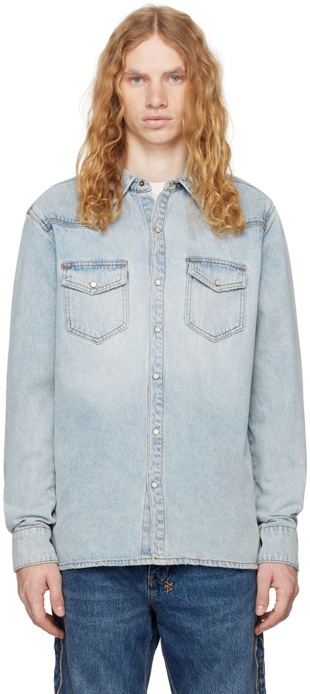 Skjorte Ksubi Whiplash Paragon Denim Shirt Blå | MEX24SH001