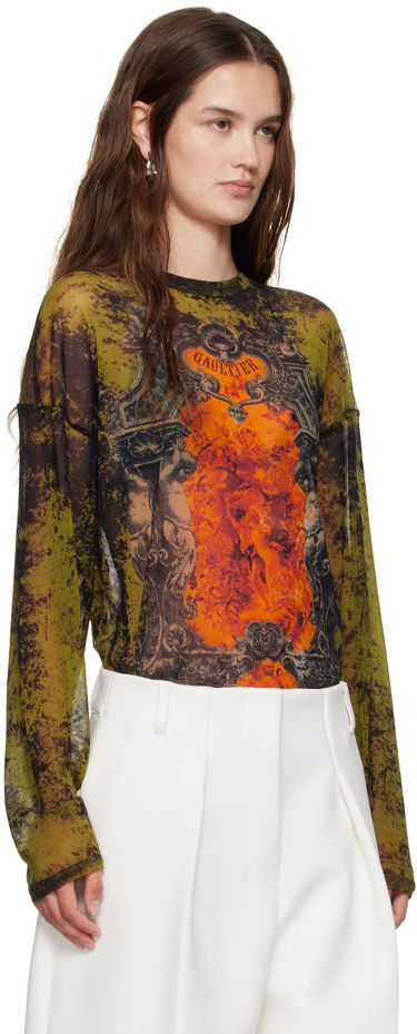 T-shirt Jean Paul Gaultier Jean Paul Gaultier Oversized Medallion Graphic Top Grøn | 25/03-W-TO340-M006P-004115, 1