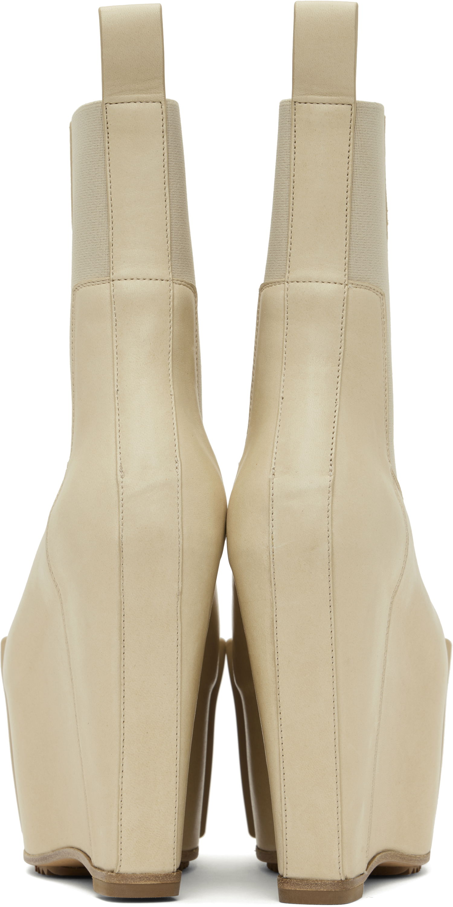 Tøj Rick Owens Rick Owens Hollywood Grilled Wedge Beatle Chelsea Boots Beige | RP01E7848 LBHGR, 1