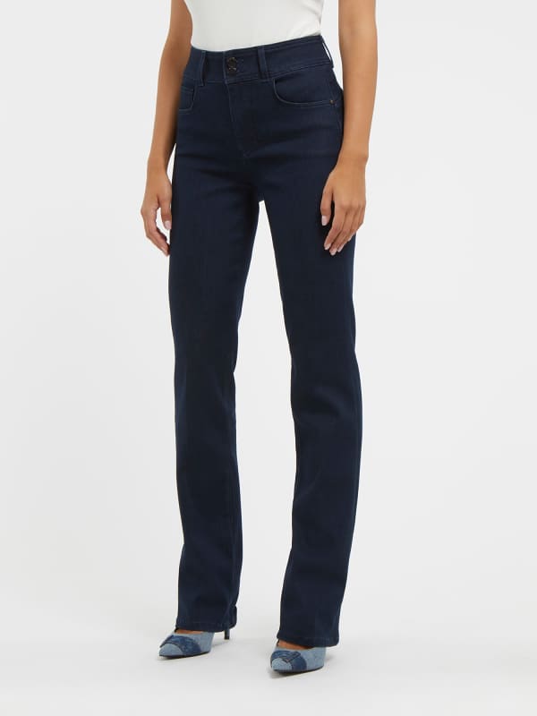 Bukser og jeans GUESS High Rise Straight Denim Sort | W3BA0VD56A2, 0