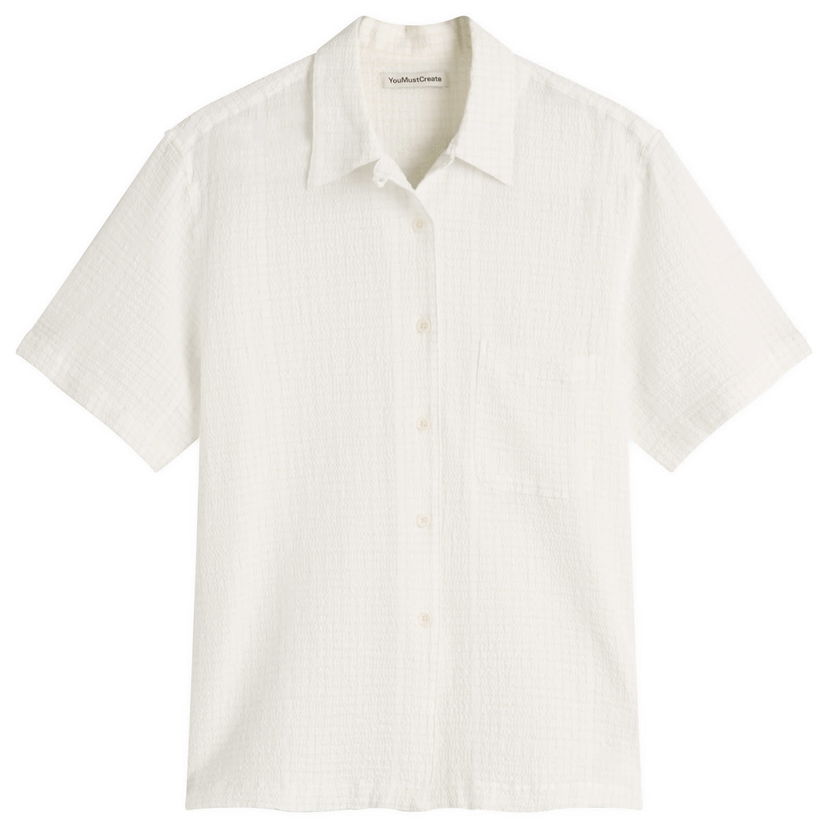 Skjorte YMC YMC Vegas Shirt, Size Large Hvid | Q2YMD-10