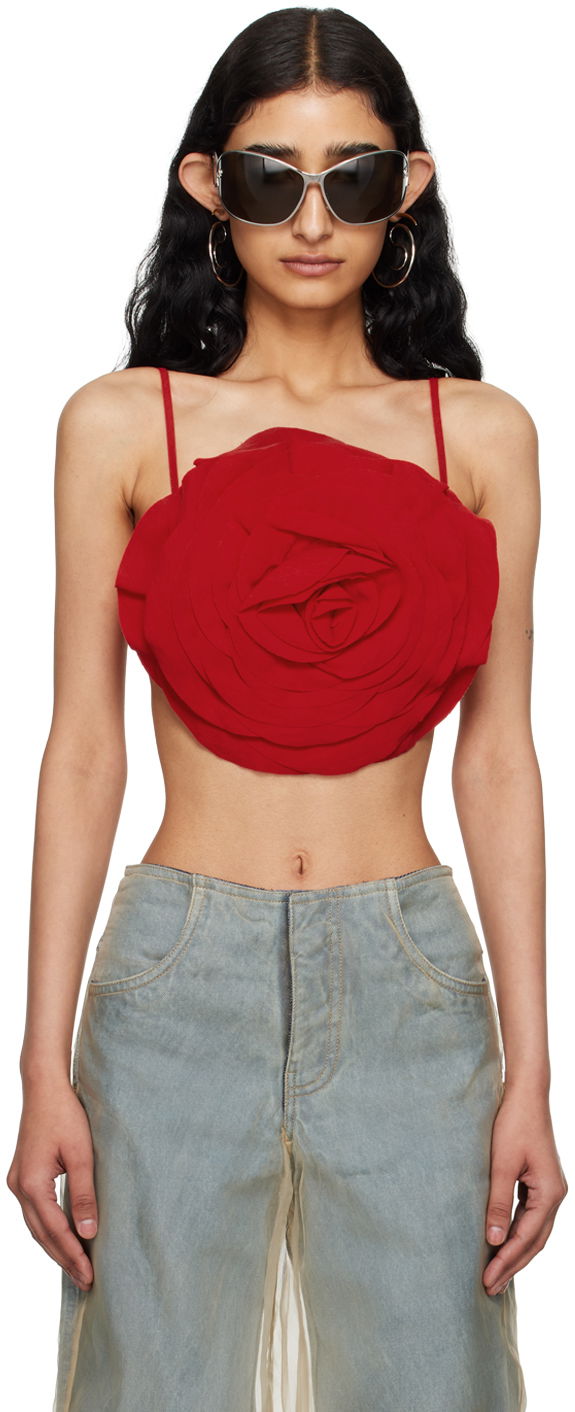 Crop top Blumarine Blumarine Rose Tank Top Rød | P444C084A