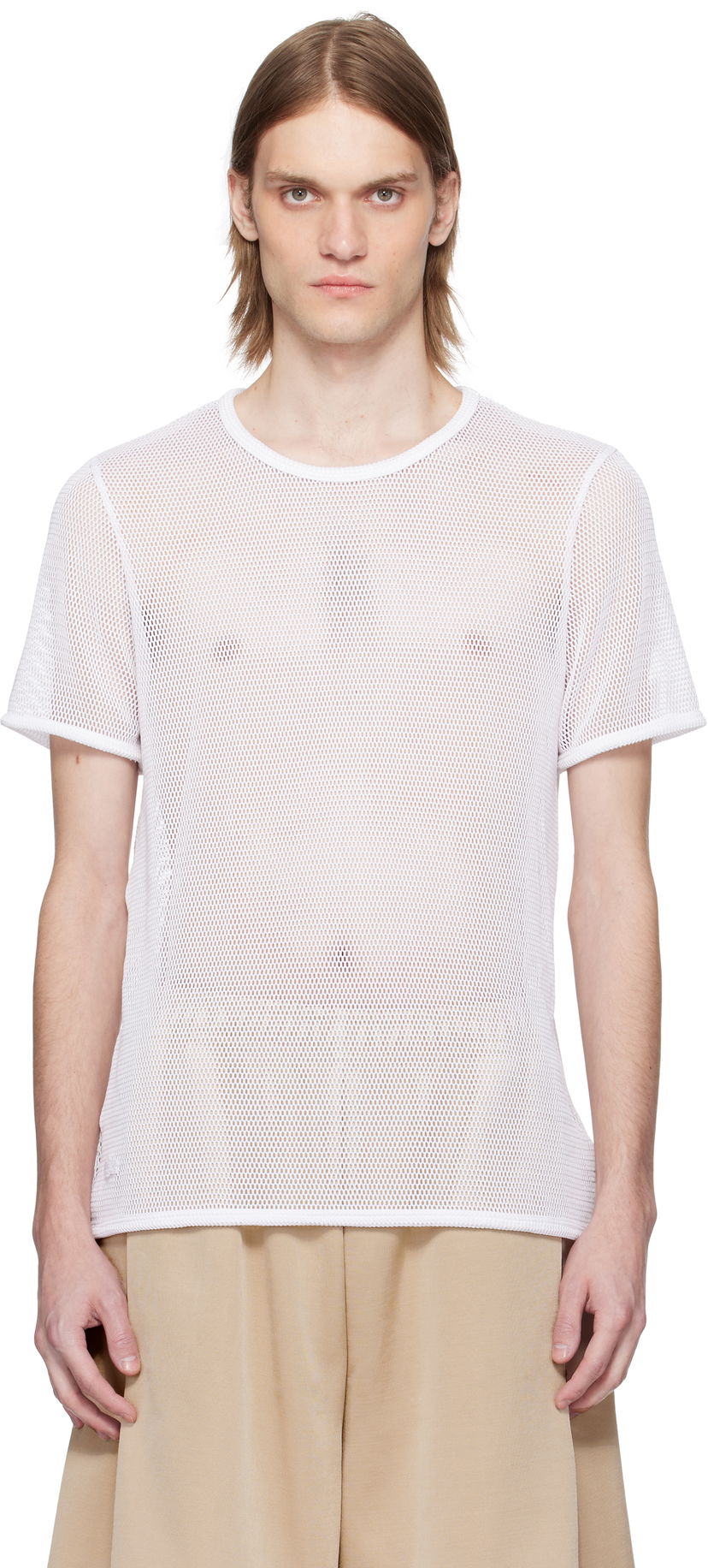 T-shirt Lacoste Lacoste Runway Mesh T-Shirt Hvid | TH6886