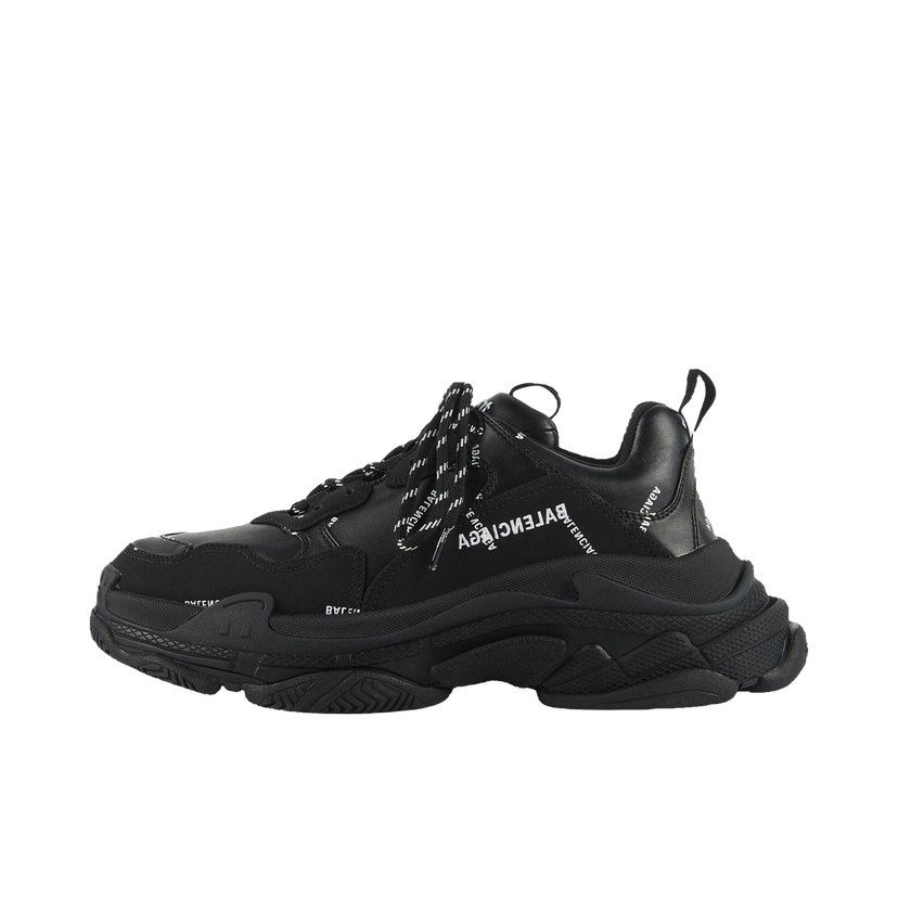 Sneakers og sko Balenciaga All Over Logo Triple S Black W Sort | 524039W2FA11090