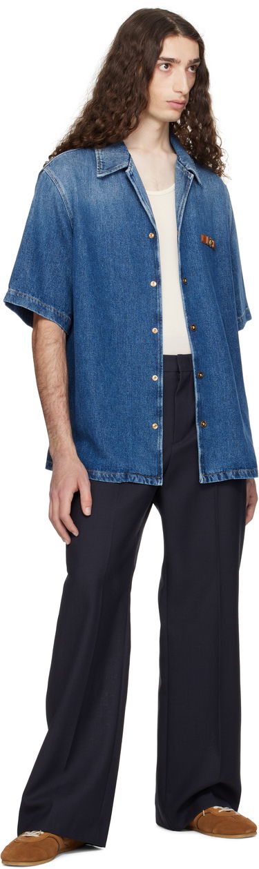Skjorte Versace Versace Medusa Biggie Denim Shirt Blå | 1020702_1A15015, 3