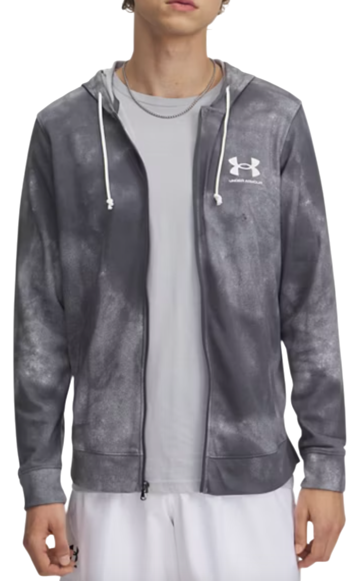 Sweatshirt Under Armour Rival Terry AOP FZ Q1 Hoodie Grå | 1390139-025, 0