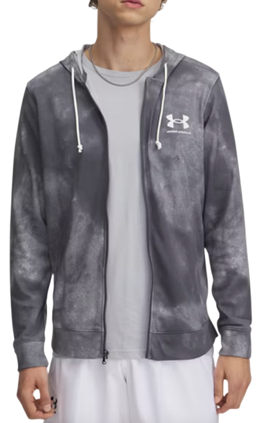 Sweatshirt Under Armour Rival Terry AOP FZ Q1 Hoodie Grå | 1390139-025, 0