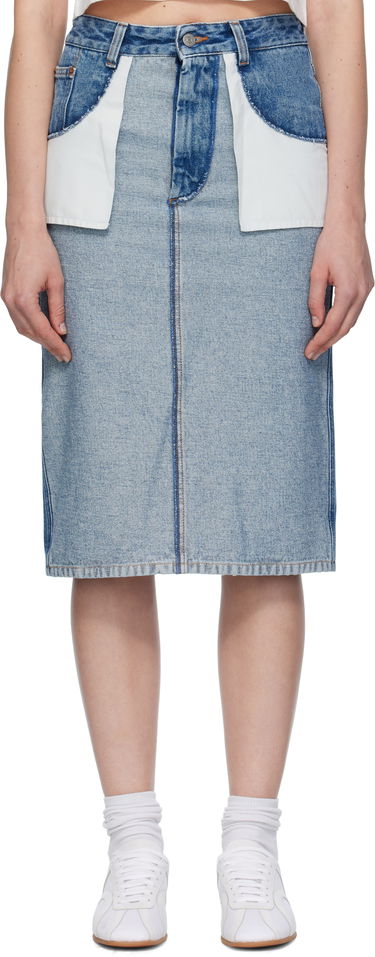 Nederdel Maison Margiela MM6 Maison Margiela Faded Denim Midi Skirt Blå | S52ME0024 M30018, 0