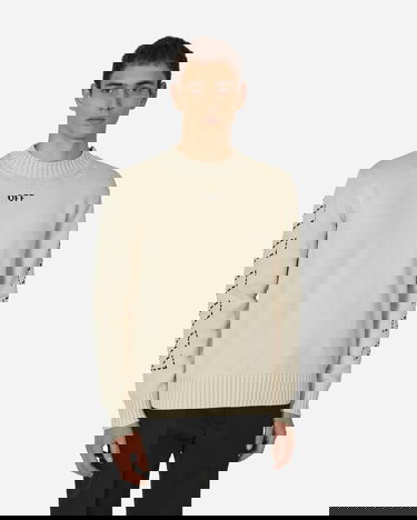 Sweater Off-White Stitch Arrows Diags Knit Sweater Beige Beige | OMHE172F23KNI001 6110, 0