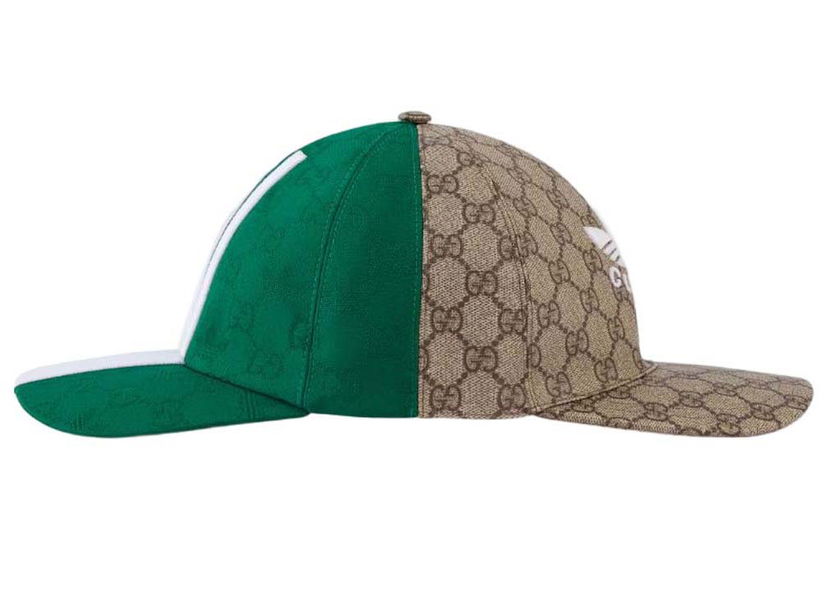 Kasket Gucci adidas x Double Sided Baseball Cap Green/Beige Flerfarvet | 719406 4HAS4 9766