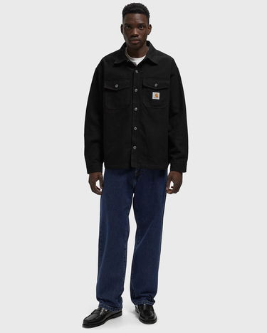 Skjorte Carhartt WIP Selby Collared Long-Sleeve Button-Up Shirt Jacket with Chest Pockets Sort | I035305-89.XX, 1