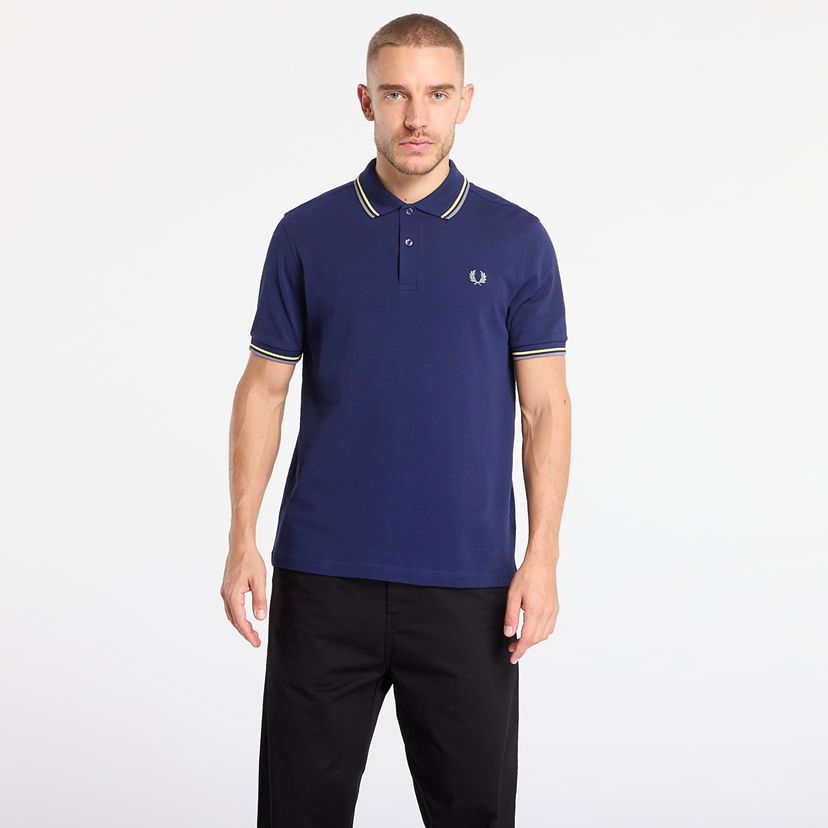 Polo skjorte Fred Perry Twin Tipped Polo Shirt Mørkeblå | M3600 48A