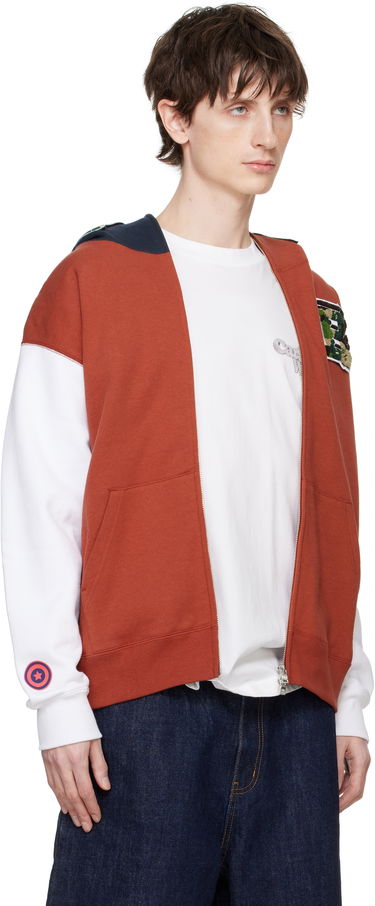 Sweatshirt BAPE A Bathing Ape Shark Full Zip Hoodie Orange | 001ZPK701303M, 1