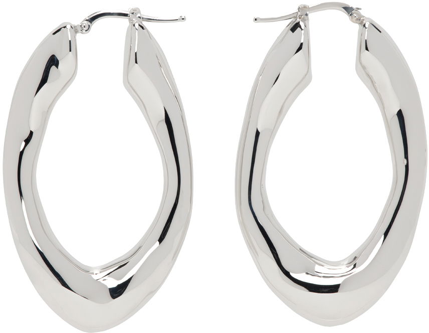 Øreringe Jil Sander Hoop Earrings "Silver" Metalisk | J11VG0082_P4877, 0